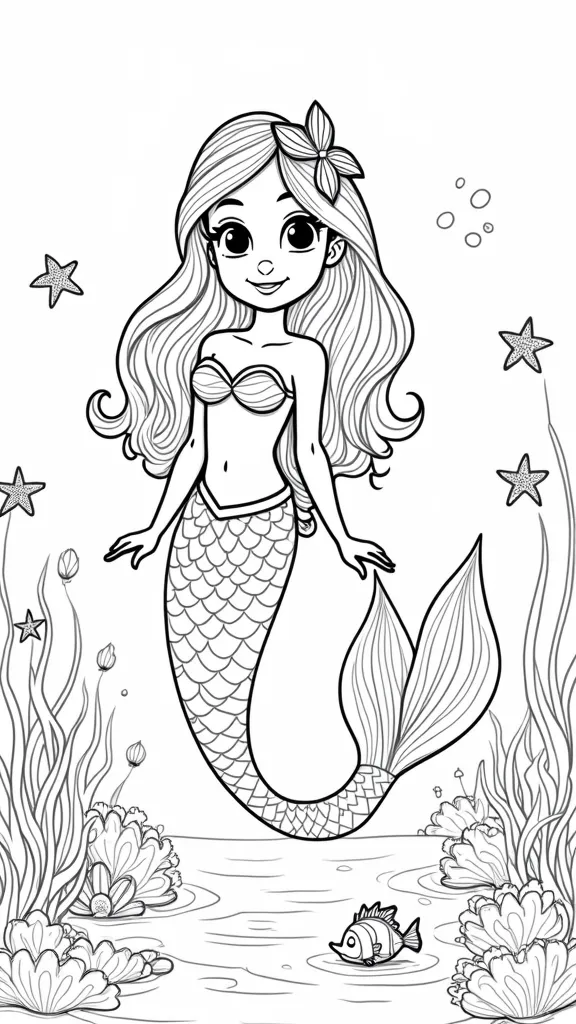 little mermaid coloring pages free